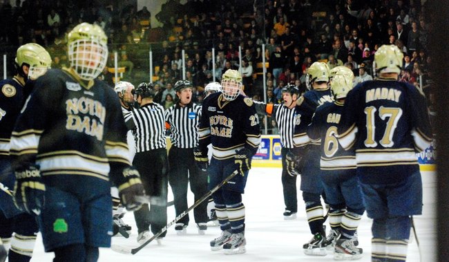 #10 Western Michigan hosts #3 Notre Dame, 01/14/12. The Broncos defeated the Irish 3-1.  Photos by Sean Patrick Duross.
