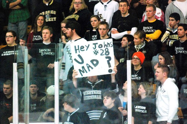 #10 Western Michigan hosts #3 Notre Dame, 01/14/12. The Broncos defeated the Irish 3-1.  Photos by Sean Patrick Duross.