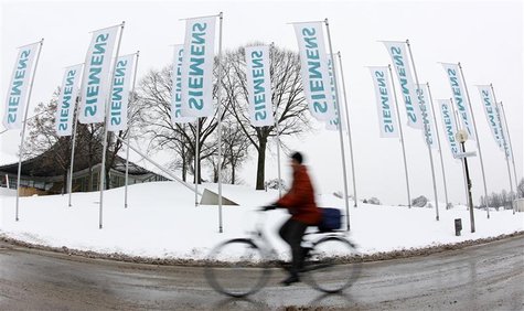 Shareholder arrives for Siemens annual shareholders meeting in Munich Shareholder arrives for Siemens annual shareholders meeting in Munich