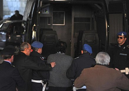 Captain Francesco Schettino of cruise ship Costa Concordia is escorted back to a prison by police officers at Grosseto Captain Francesco Schettino of cruise ship Costa Concordia is escorted back to a prison by police officers at Grosseto