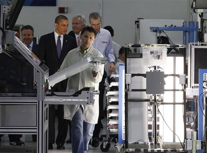 U.S. President Barack Obama receives tour of a manufacturing facility in North Carolina U.S. President Barack Obama receives tour of a manufacturing facility in North Carolina