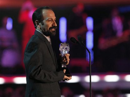 Asghar Farhadi accepts the award for Best Foreign Language film at the 17th Annual Critics' Choice Movie Awards in Los Angeles Asghar Farhadi accepts the award for Best Foreign Language film at the 17th Annual Critics' Choice Movie Awards in Los Angeles
