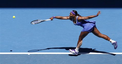 Williams of the U.S hits a return to Strycova of the Czech Republic at the Australian Open tennis tournament in Melbourne. Williams of the U.S hits a return to Strycova of the Czech Republic at the Australian Open tennis tournament in Melbourne.