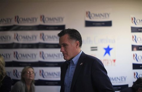 Republican presidential candidate and former Massachusetts Governor Mitt Romney visits his campaign headquarters in Charleston, South Caroli Republican presidential candidate and former Massachusetts Governor Mitt Romney visits his campaign headquarters in Charleston, South Caroli