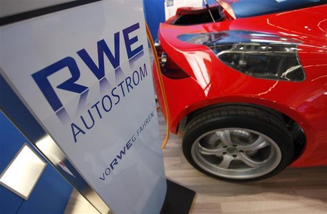 The recharging system of German power supplier RWE is pictured during the International Motor Show in Frankfurt The recharging system of German power supplier RWE is pictured during the International Motor Show in Frankfurt