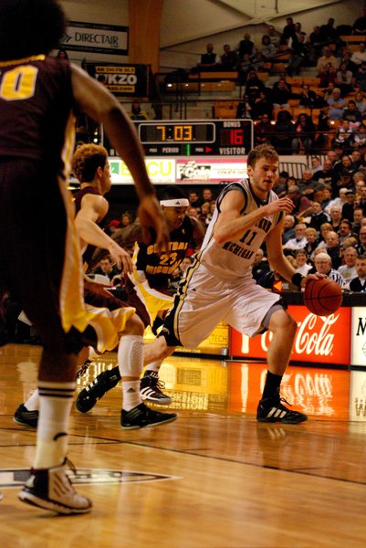 The Broncos down the Chippewas 64-61 at University Arena - 01/21/12. Photos by Sean Patrick Duross.