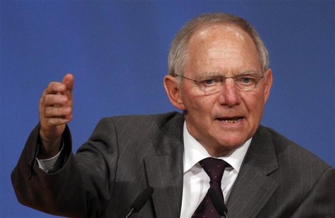 Finance Minister Schaeuble gives a speech at CDU party convention in Leipzig Finance Minister Schaeuble gives a speech at CDU party convention in Leipzig