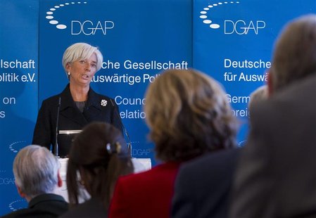 The IMF head Lagarde delivers speech at German Council on Foreign Relations in Berlin. The IMF head Lagarde delivers speech at German Council on Foreign Relations in Berlin.