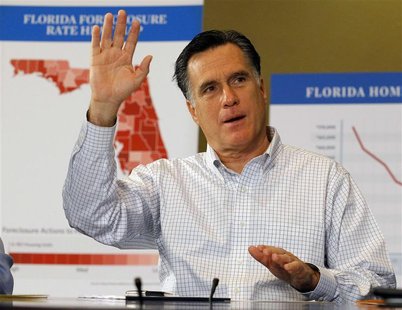 Mitt Romney speaks during a roundtable discussion about housing issues in Tampa Mitt Romney speaks during a roundtable discussion about housing issues in Tampa
