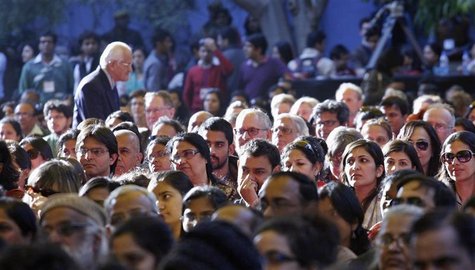 Audience listen to authors at the annual Literature Festival in Jaipur Audience listen to authors at the annual Literature Festival in Jaipur