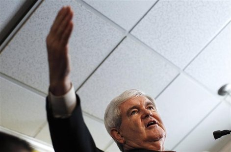 Republican presidential candidate Gingrich speaks during a campaign stop at the Tick Tock Restaurant in St. Petersburg Republican presidential candidate Gingrich speaks during a campaign stop at the Tick Tock Restaurant in St. Petersburg