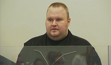 Still image from video shows founder of file-sharing website Megaupload Dotcom at court in Auckland Still image from video shows founder of file-sharing website Megaupload Dotcom at court in Auckland
