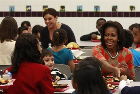 First Lady Michelle Obama has lunch with students at Parklawn Elementary School in Alexandria First Lady Michelle Obama has lunch with students at Parklawn Elementary School in Alexandria