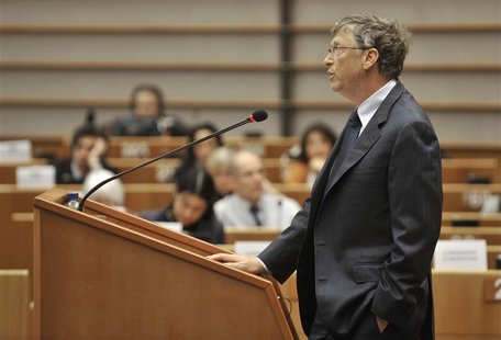 Microsoft founder Gates addresses the European Parliament in Brussels Microsoft founder Gates addresses the European Parliament in Brussels