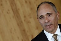 Novartis CEO Joe Jimenez attends an interview with Reuters at the company's headquarters in Basel