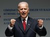 U.S. Vice President Joe Biden reacts during his address at the Global Entrepreneurship Summit in Istanbul