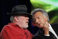 Co-stars Nolte and Hoffman chat during the TCA panel for the HBO TV series "Luck" in Pasadena