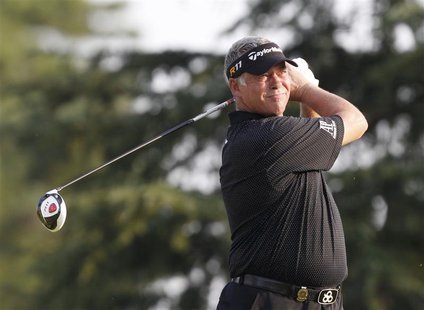 Northern Ireland's Darren Clarke tees off on the 10th hole during the second round of the 93rd PGA Championship golf tournament at the Atlan Northern Ireland's Darren Clarke tees off on the 10th hole during the second round of the 93rd PGA Championship golf tournament at the Atlan