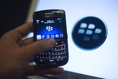 A BlackBerry handset is displayed in Washington A BlackBerry handset is displayed in Washington