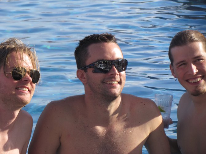 Jason Michael Carroll and his band members enjoying the pool with us.