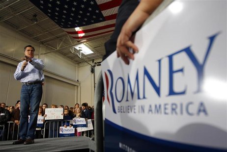 Republican presidential candidate Romney speaks at a campaign rally at Ring Power Lift Trucks in Jacksonville Republican presidential candidate Romney speaks at a campaign rally at Ring Power Lift Trucks in Jacksonville