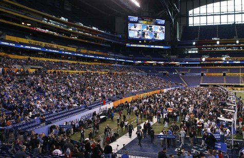 NFL allows football fans to attend media day for the NFL Super Bowl XLVI in Indianapolis NFL allows football fans to attend media day for the NFL Super Bowl XLVI in Indianapolis