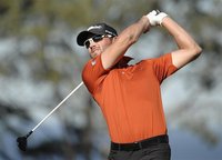 Stanley of the U.S. hits his tee shot on the second hole on the the south course at Torrey Pines during third round play at the Farmers Open