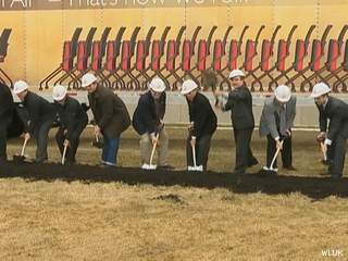 Green Bay-based furniture maker KI breaks ground on an expansion project at its Bellevue facility on February 2, 2012. (courtesy of FOX 11).