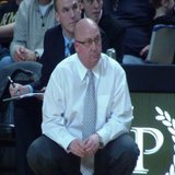 WMU Broncos Head Coach Steve Hawkins looks on at University Arena during a Broncos game.