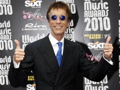 Robin Gibb of the Bee Gees arrives at the World Music Awards in Monte Carlo Robin Gibb of the Bee Gees arrives at the World Music Awards in Monte Carlo