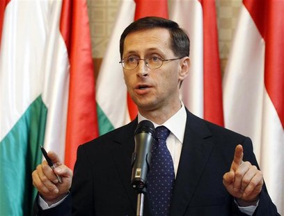 Hungary's State Secretary Mihaly Varga speaks during a news conference about the state of the Hungarian economy in Budapest Hungary's State Secretary Mihaly Varga speaks during a news conference about the state of the Hungarian economy in Budapest