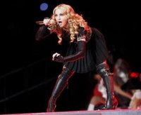 Madonna performing during the Super Bowl halftime show in Indianapolis (Reuters)
