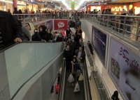 A view of the inside of a shopping mall is seen in Tehran