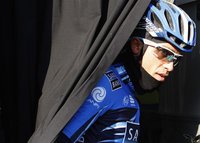 Saxo Bank-Sungard rider Alberto Contador leaves the team bus before the start of the first stage of the Challenge Mallorca cycling tour in P