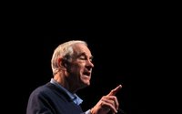 Republican presidential candidate Rep. Ron Paul (R-TX) gestures as he speaks during a campaign event in Reno