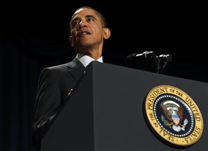 U.S. President Obama talks at the 60th annual National Prayer Breakfast at the Washington Hilton hotel in Washington