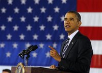 President Barack Obama discusses about the economy in Arlington