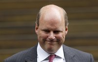 Royal Bank of Scotland chief executive Stephen Hester leaves Glasgow University after delivering a speech on banking reform, in Glasgow