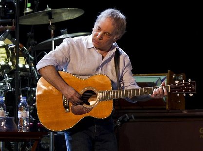 Musician Paul Simon performs onstage at the Ramat Gan Stadium near Tel Aviv
