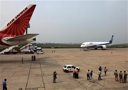 A Boeing 787 Dreamliner aircraft for ANA taxies after its India debut landing at the Indira Gandhi international airport in New Delhi A Boeing 787 Dreamliner aircraft for ANA taxies after its India debut landing at the Indira Gandhi international airport in New Delhi