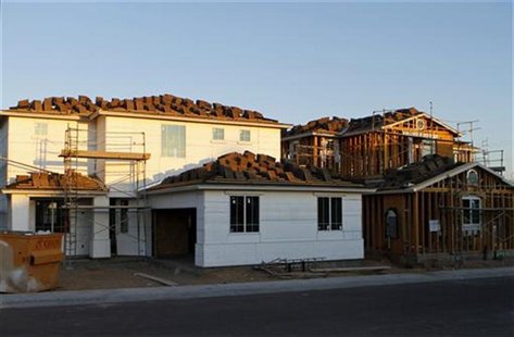 Houses under construction are seen in Phoenix