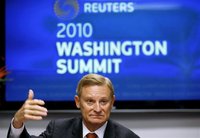 House Financial Services Committee ranking member Spencer Bachus speaks at the Reuters Washington Summit