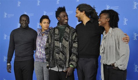 Actor M'bengue, actress Uzeyman, actor Williams, director Gomis, actress Maiga attend photocall to promote movie "Aujourd'hui - Tey" at 62nd Actor M'bengue, actress Uzeyman, actor Williams, director Gomis, actress Maiga attend photocall to promote movie "Aujourd'hui - Tey" at 62nd