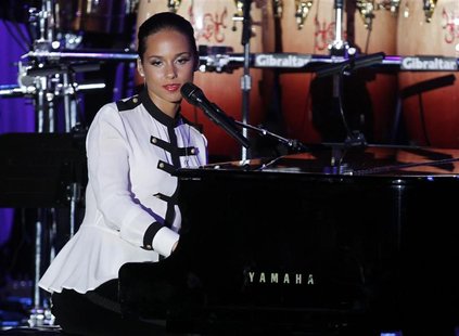Singer Alicia Keys speaks about Whitney Houston before performing at the 2012 Pre-Grammy Gala & Salute to Industry Icons at the Beverly Hilt Singer Alicia Keys speaks about Whitney Houston before performing at the 2012 Pre-Grammy Gala & Salute to Industry Icons at the Beverly Hilt