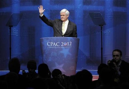Gingrich waves after speaking at the Conservative Political Action Conference (CPAC) in Washington Gingrich waves after speaking at the Conservative Political Action Conference (CPAC) in Washington