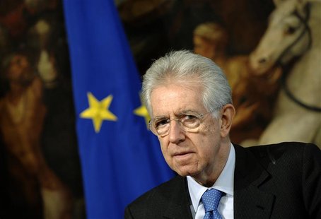 ItalianPM Monti looks on during a meeting with Secretary General of the Organization for Economic Cooperation and Development Angel Gurria a ItalianPM Monti looks on during a meeting with Secretary General of the Organization for Economic Cooperation and Development Angel Gurria a