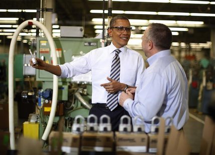 U.S. President Barack Obama visits Master Lock in Milwaukee, Wisconsin U.S. President Barack Obama visits Master Lock in Milwaukee, Wisconsin