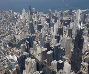 A view of the Chicago skyline A view of the Chicago skyline
