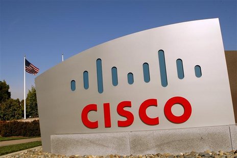 The Cisco logo is displayed at the technology company's campus in San Jose The Cisco logo is displayed at the technology company's campus in San Jose