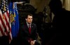Wisconsin Governor Scott Walker pauses for a moment in Madison